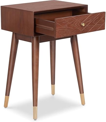 Miniatura 8 de Pemberly Row Sutton Mid-Century - Mesa auxiliar moderna color marrón nogal