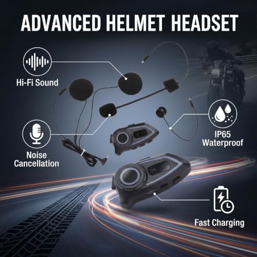 Casco auricular Bluetooth con cancelación de ruido para moto Cocoarm IP65 3
