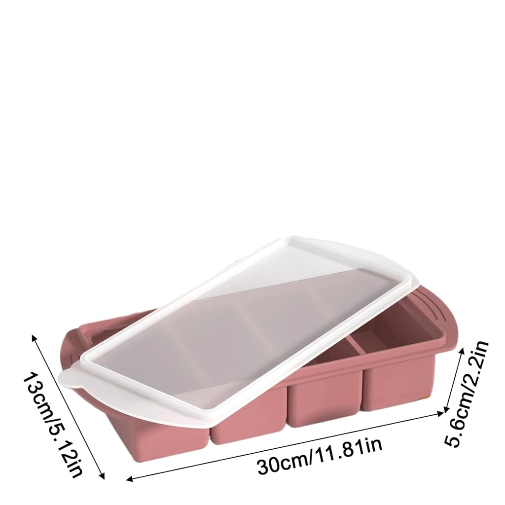 Bandeja de hielo silicona grado alimenticio, gran capacidad, tira larga, molde for hacer en el hogar, bandeja fácil desmoldar(A)