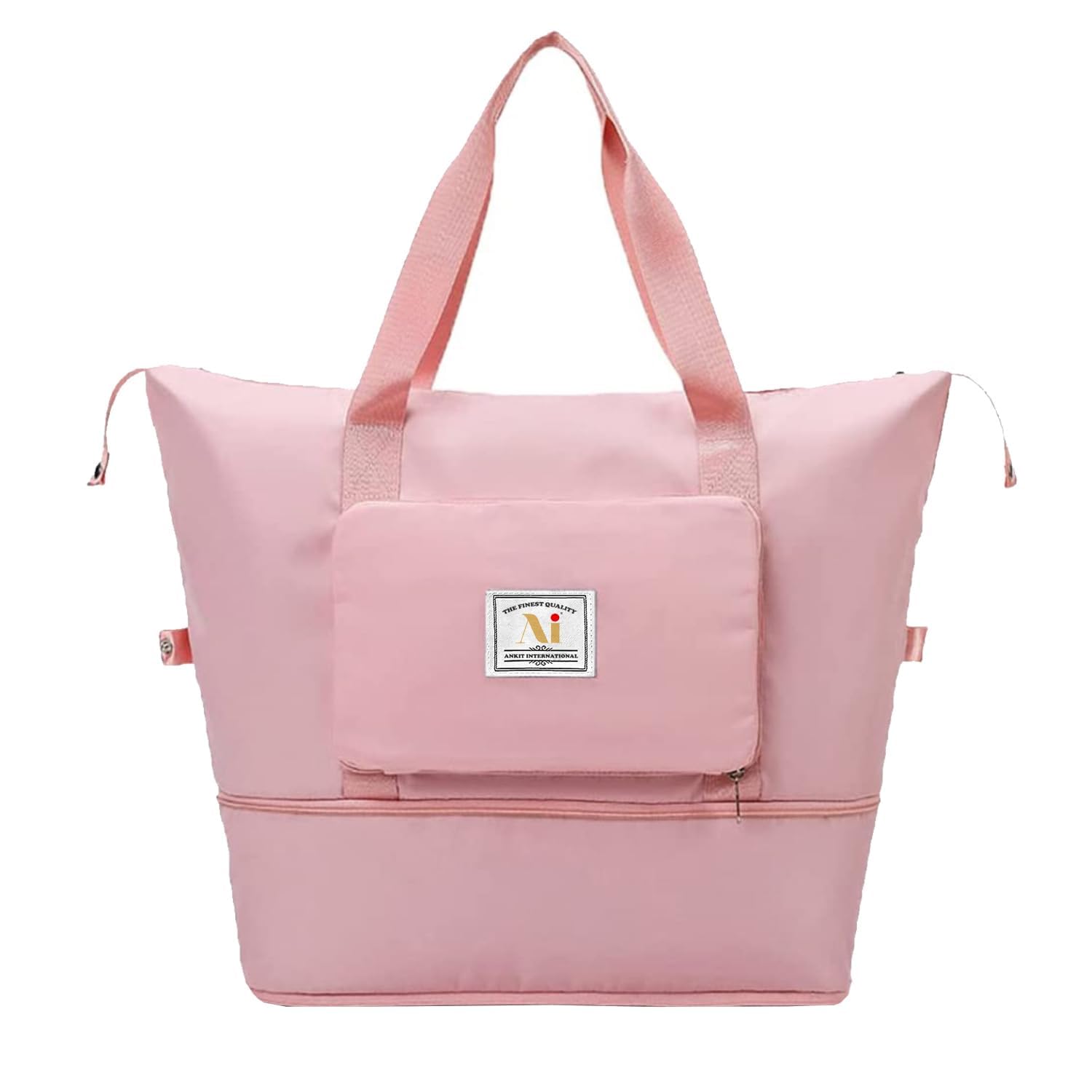 Waterproof Lightweight Nylon Foldable Expandable Travel Duffle Bag| Luggage Bags for Travelling Large Capacity | Travel Luggage Bag for Women (Pink)-image-12