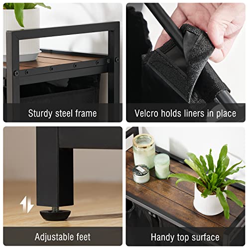 112L Double Laundry Hamper With Shelf By Techmilly, Dual Laundry Basket Organizer With 2 Pull-Out Bags, 2 Section Clothes Hamper For Laundry Room, Bathroom, Oxford Fabric, Metal Frame #TOP5