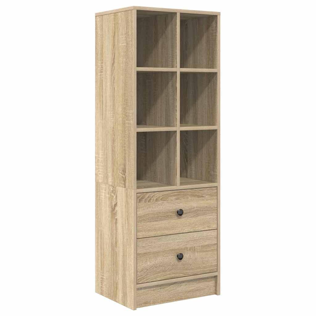 Scrivania con cassetti in rovere Sonoma, 135,5 x 50 x 127 cm, set da 2 pezzi, grande tavolo da ufficio, scrivania per computer, versatile, per ufficio e gioco, con spazio di archiviazione e superficie