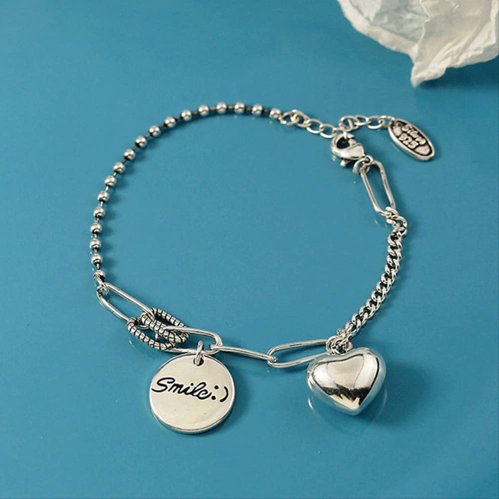 Pulsera con dijes, Letra, Forma de corazón, Colgante, Mano para Mujer, Fiesta
