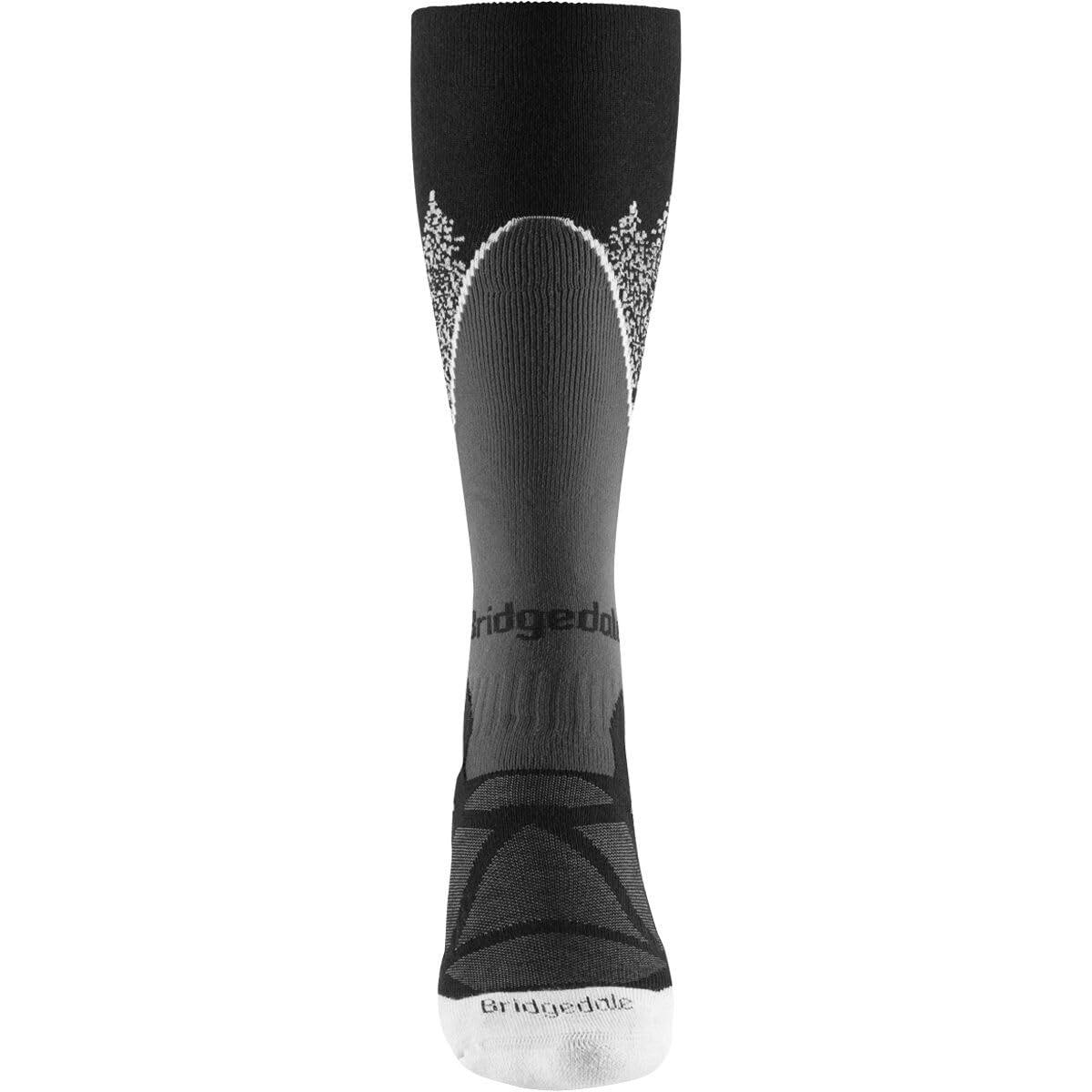Bridgedale Chaussettes de Ski Hiver Mi-hautes en Laine Mérinos Performance pour Femme, Noir/Blanc, L, Noir/Blanc, Large