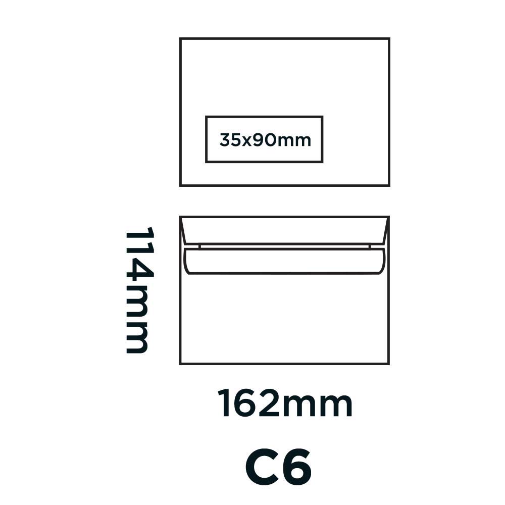 Blake Everyday | sobres C6 (11.4 x 16.2cm) | 1000 unidades | 100 g/m² | certifcado PEFC y sostenible | sobres blancos con tira autoadhesiva | con ventana | papelería | para oficinas | modelo 1884