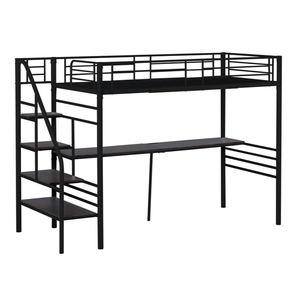 Amazon.co.jp: ロフトベッド 階段付き収納 子供用 シングルサイズ