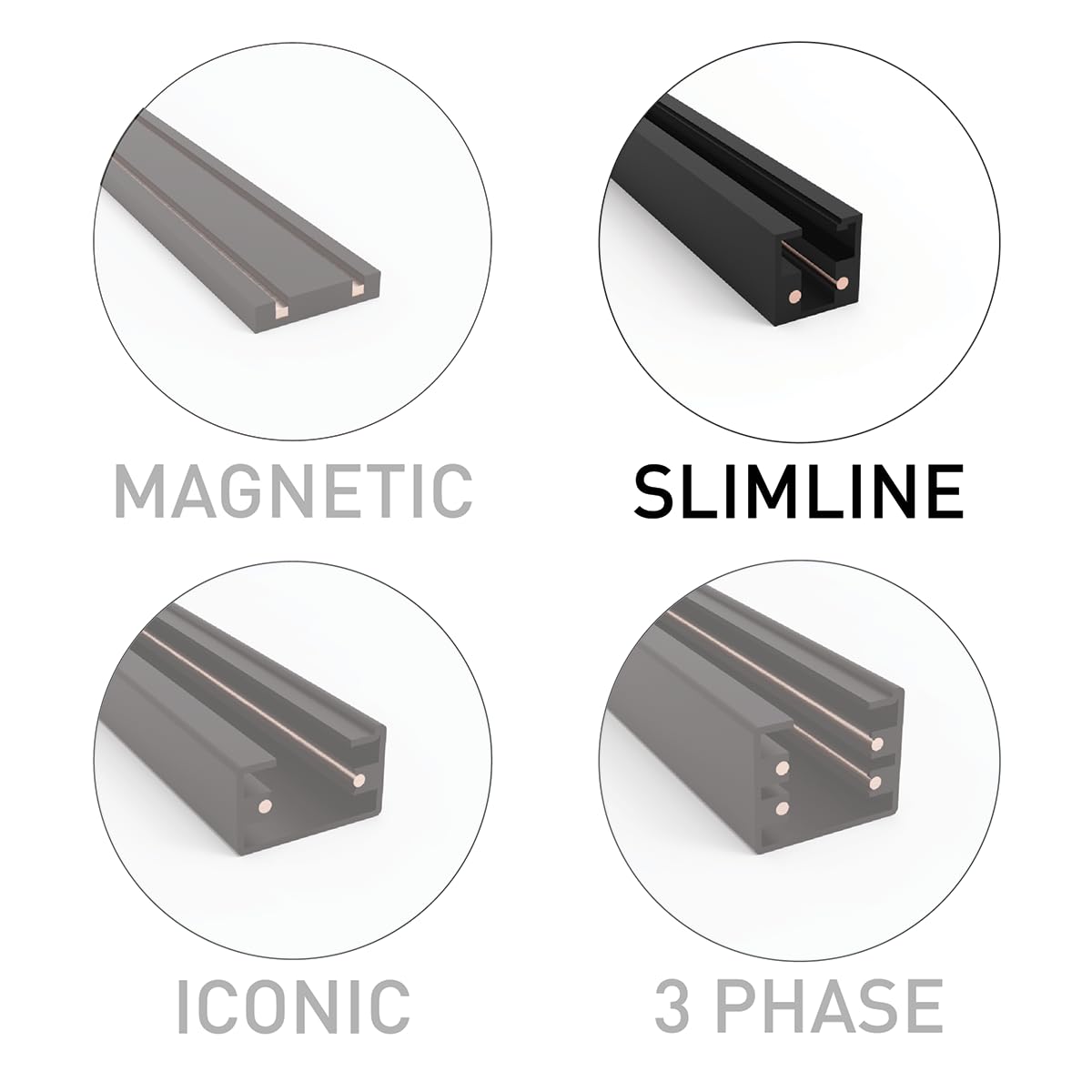 QAZQA Alimentatore per binario monofase nero - Slimline