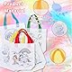 12 Stück Taschen zum Bemalen für Kinder, DIY Graffiti Non-Woven Stoffbeutel zum Bemalen mit 12 Stapelbare Wachsmalstifte (12 Farben) und 2 Glitzersteine, für Mitgebsel Kindergeburtstag Gastgeschenke