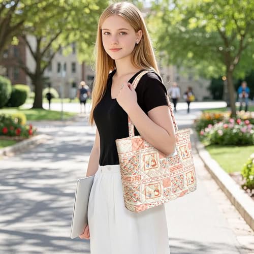 Image of Sunwel Fashion Top Zipper Floral Quilted Bag Small Tote Bag for Women