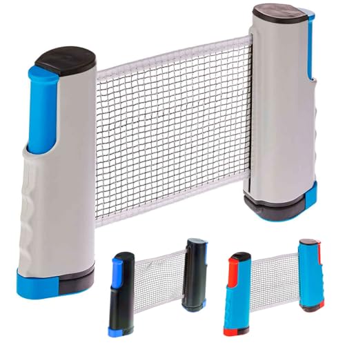 Rede Retrátil Ping Pong Tênis Mesa Universal 1,67 Metros (Preto com Vermelho)