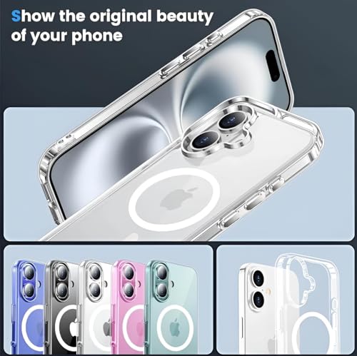 Image of QsmQam Crystal Hybrid Back Case Cover Compatible with iPhone 17 | Compatible with MagSafe| Clear Protective Case | Transparent Back Case - (Military-Grade Polycarbonate + TPU,Dual Layered)