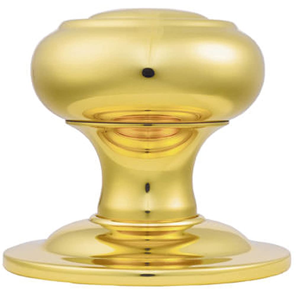 75Mm Centre Door Knob Polished Brass Outdoor External Front Door Handle 5056492579338