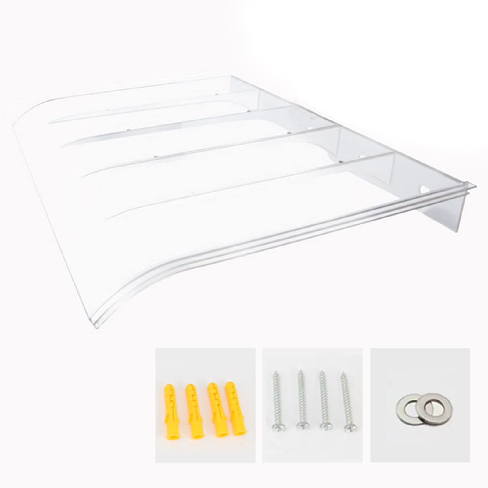 Auvent de porte en polycarbonate transparent 50x50 cm pour fenêtres et entrées