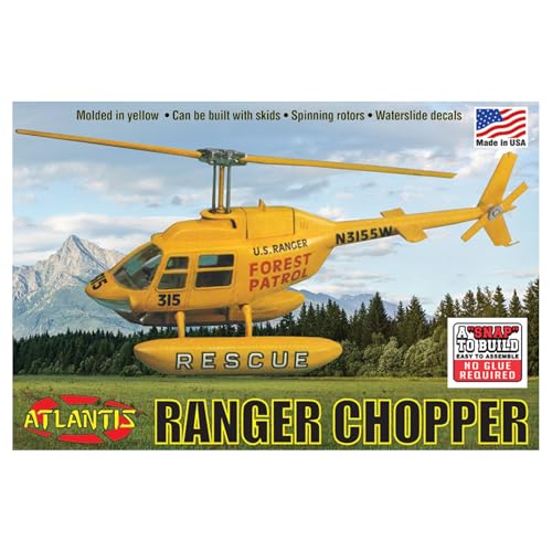 Atlantis Model 1/72 Forest Patrol Rescue Heli Snap Kit Plastic Model ATLAMCM1025 (Helicopter)