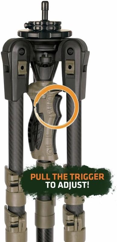 Miniatura 3 de Primos Hunting Trigger Stick Apex - Trípode de fibra de carbono con MagnaSwitch, ligero y ajustable, soporte de tiro de caza con panorámica de 360