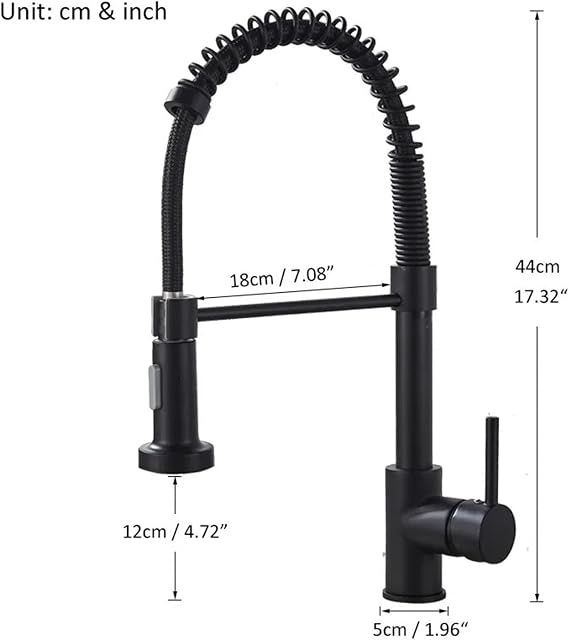 Matte Black Pull-Down Kitchen Faucet, Dual-Mode Chrome Spray, Hot & Cold Water Mixer, Brass Spring Sink Tap, Modern Design for Home & Kitchen (Size: Brushed Nickel)