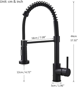 Matte Black Pull-Down Kitchen Faucet, Dual-Mode Chrome Spray, Hot & Cold Water Mixer, Brass Spring Sink Tap, Modern Design for Home & Kitchen (Size: Brushed Nickel)