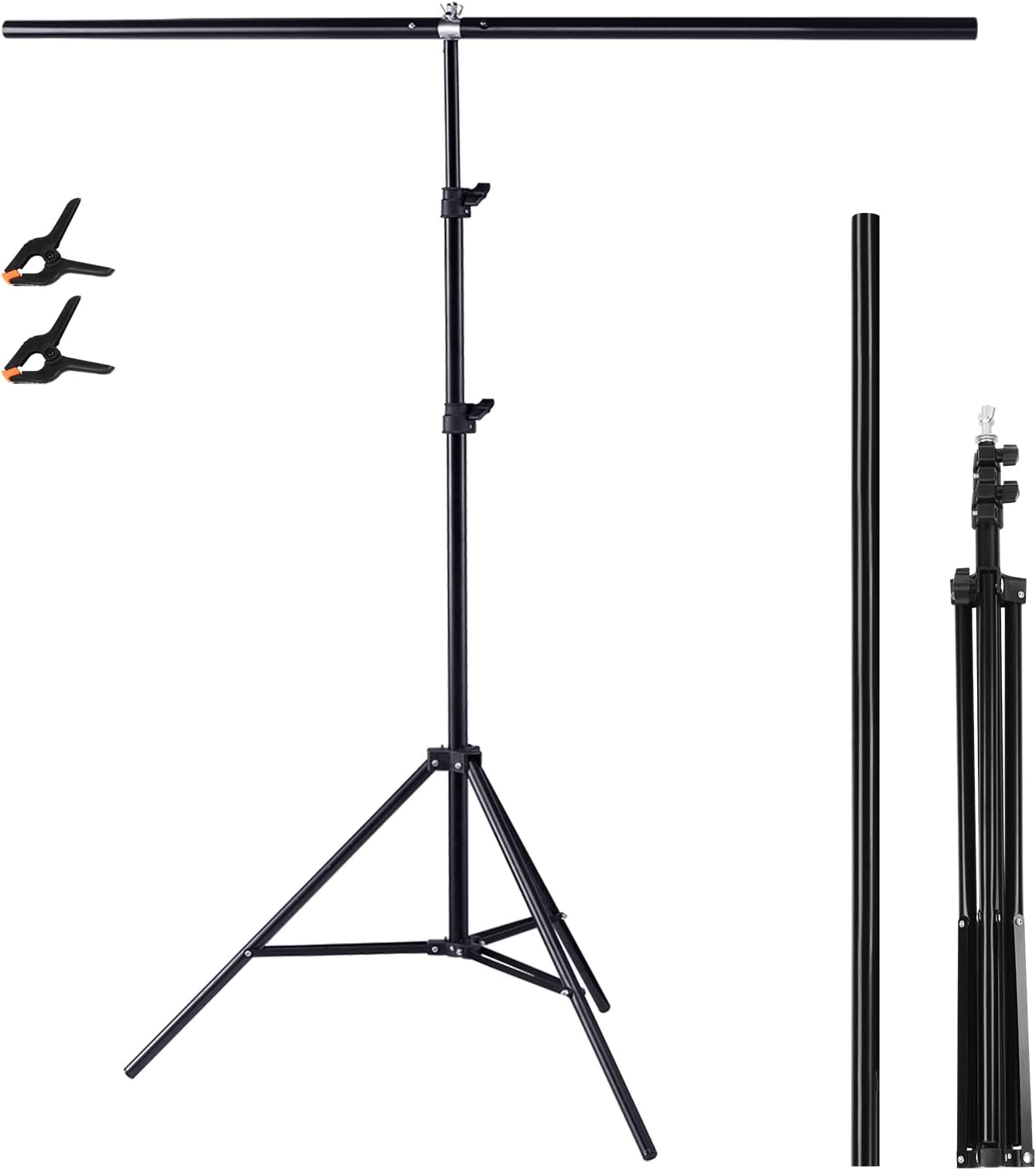 Selens 80x80-200cm Retractable Support Backdrop Stand with Bracket and Clips for Background Photography Photo Studio