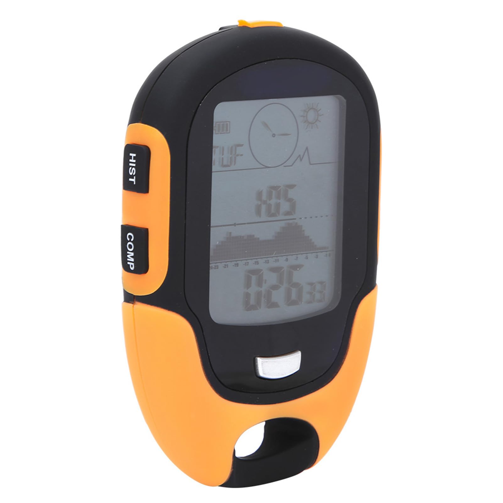 BuyWeek Altimetro, barometro multifunzione con bussola, termometro, igrometro, previsioni meteo, orologio, data, torcia a LED, sveglia, impermeabile IPX4