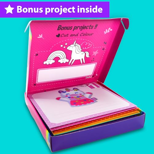 KRAFUN My First Craft Workshop Art and Craft Kit for Kids - Projects in 10 Envelopes, Unicorn, Mermaid, Princess & Llama Crafts, Creative Educational Activities Girls Toddlers Ages 3 4 5+ by KRAFUN - Image 6