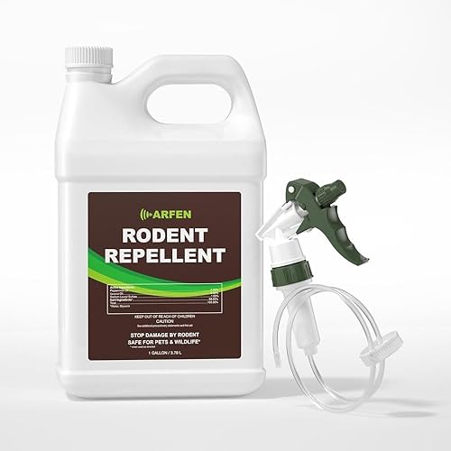 Spray repelente de roedores fórmula natural eficaz de menta para ratones, ratas, ardillas y roedores. Seguro para motores de interiores, exteriores