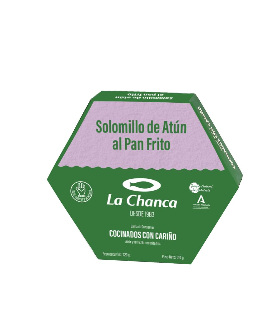 Solomillo de atún al pan frito - Peso neto del producto 280 gr - La Chanca - Parte noble por excelencia - Rico en omega 3 - Conservado en salsa - Se puede consumir crudo o poco hecho.