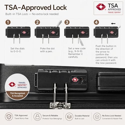 Image of YOETEY Luggage Sets 3 Piece, Expandable Hardshell Suitcase with TSA Lock & Silent Spinner Wheels, Lightweight Hardside Travel Suitcase Set for International Trips (20 /24 /28 in, Black)