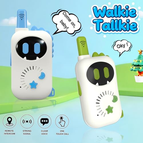 Image of 2 Robot Children's walkie-talkies, Cartoon mini Design Exclusive walkie-talkies, Suitable Toys for Boys and Girls for Outdoor Adventures, Camping, Hiking, Christmas, and Birthday Gifts(Green,Blue)