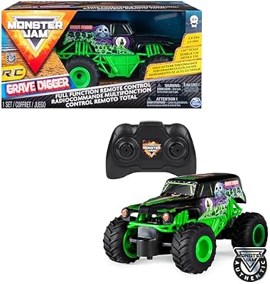 Monster Jam - Coche TELEDIRIGIDO Grave Digger - Coche RC Grave Digger a Escala 1:24-2.4GHZ hasta 76m - 6044955 - Juguetes Niños 4 Años +