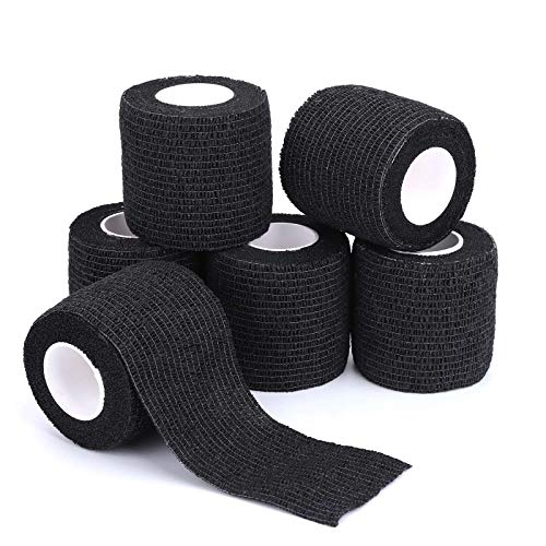 Self-Adhesive Cohesive Wrap Bandage Flexible Stretch Tape Athletic Strong Elastic First Aid Tape for Wrist, Ankle Sprains, Swelling 6 Packs, 2Inch X 5Yards