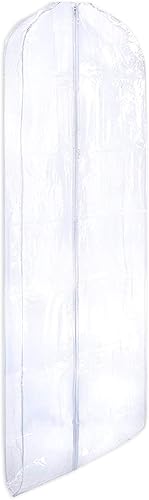 Bolsa de ropa para vestido y vestido para mujer, 72 x 24 pulgadas y refuerzo cónico de 10 pulgadas, tus bolsos, Claro, Bolsas de ropa