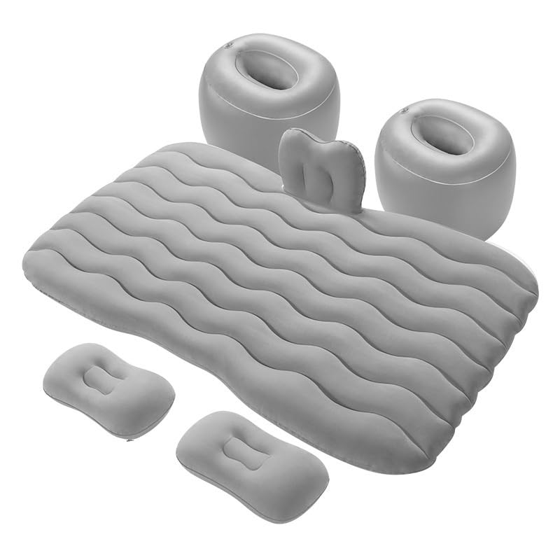 ONEMAJI 1 Pieza Colchón Inflable para Coche para Citroen Berlingo 2018-2023 2024 2025 Portátil Cama de Camping con Almohadas y Bomba de Aire Asiento Trasero Viaje,Grey