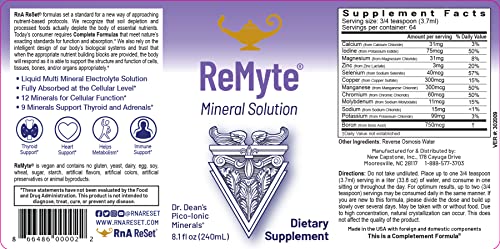 Rna Reset - Remag High Absorption Magnesium Liquid, Remyte Mineral Solution, 12 Minerals Including Iodine, Selenium, Zinc, Magnesium, Boron, 240 Ml Each - By Dr. Carolyn Dean #TOP2