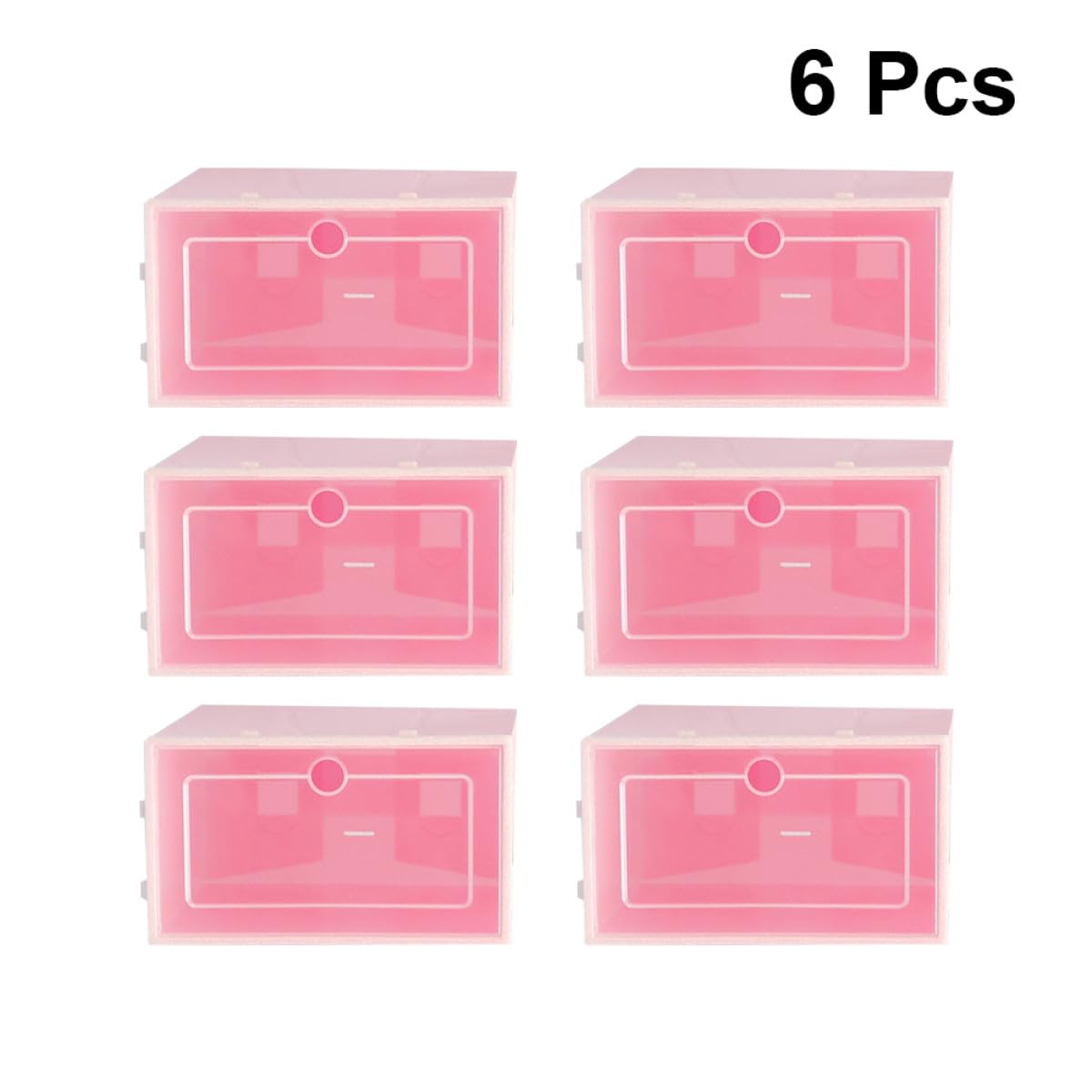 Trasparente Scatola Porta Scarpe Rosa Impilabile 6 Pezzi in PP