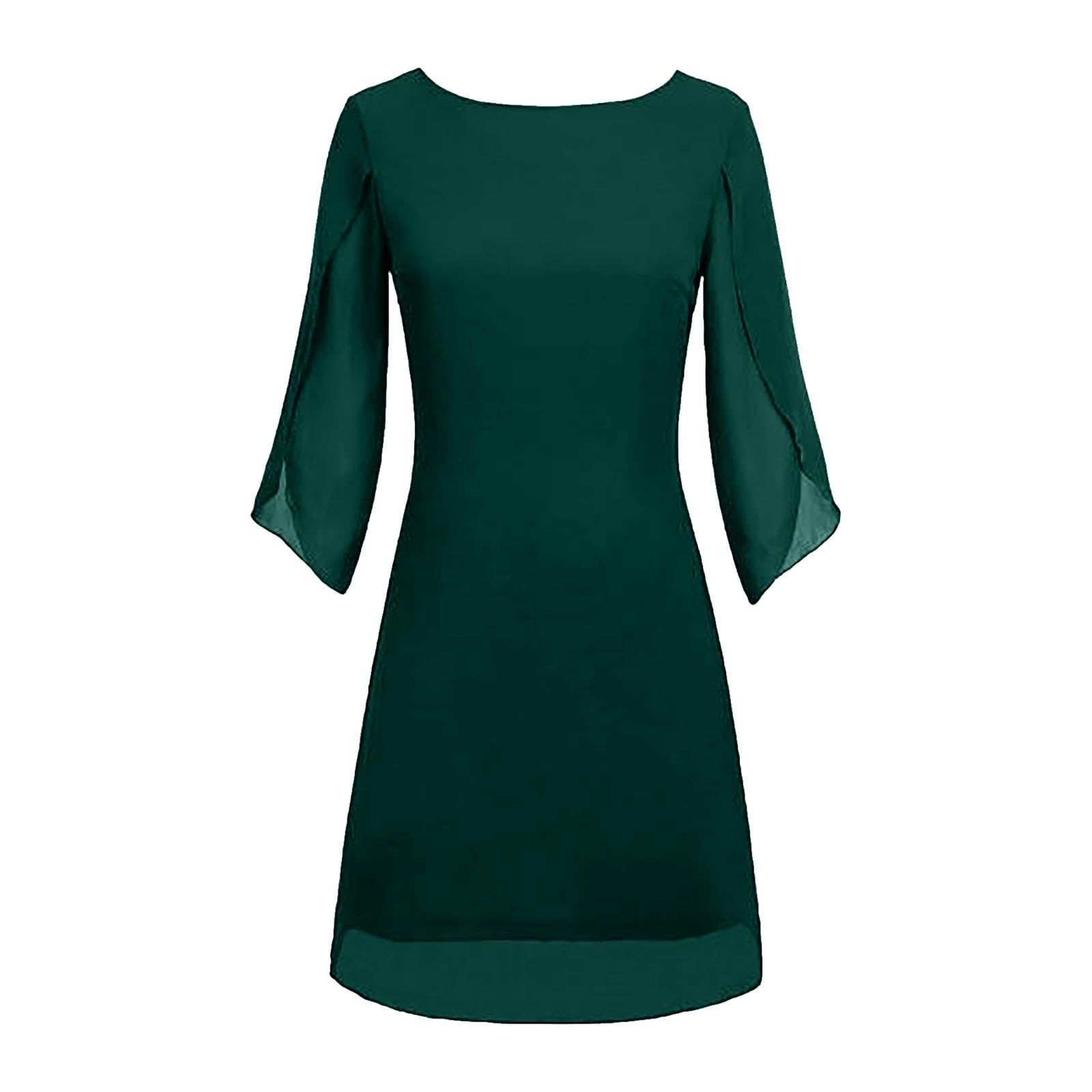 Robe en Mousseline à Manches pour Femme CL11125 Robe Noire Hiver