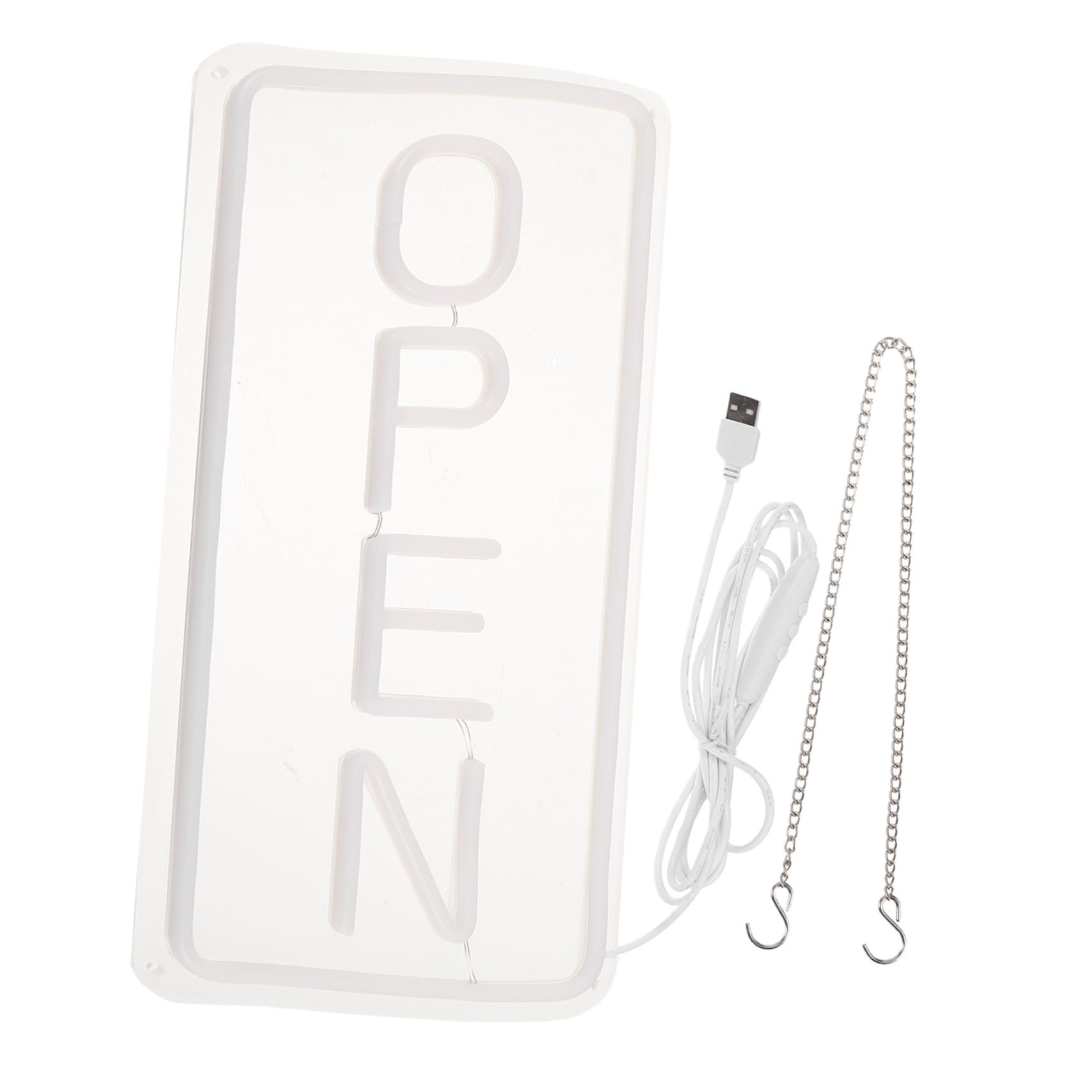 MAGICLULU Letrero De Neón Led Abierto Vertical Luces De Neón Para Tiendas y Restaurantes Decoración Transparente Usb Para Negocios y Habitaciones