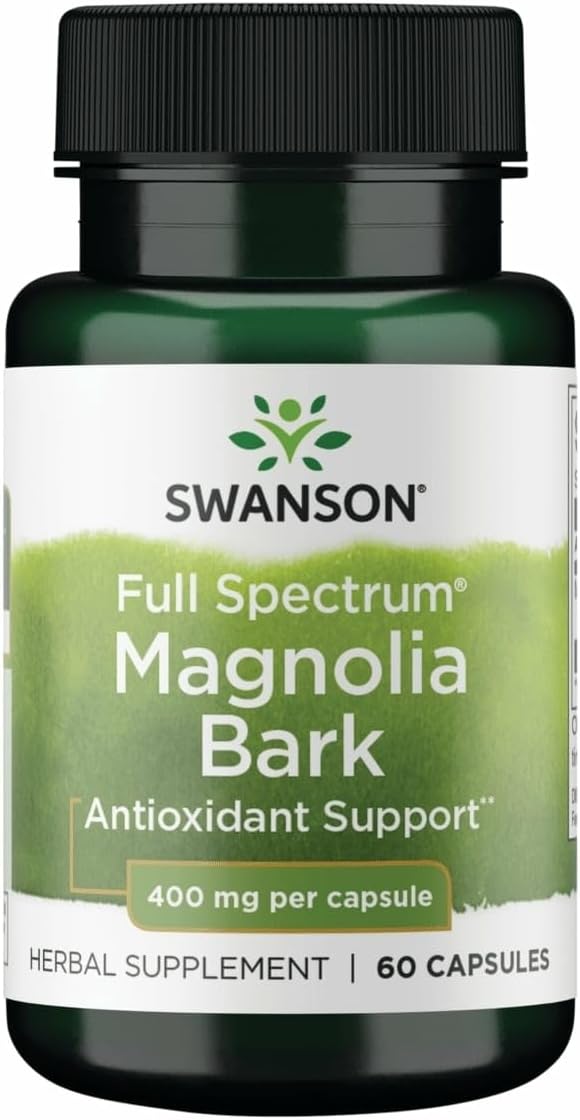 Swanson Magnolia Bark - Herbal Supplement Traditionally Used to Promote Nervous System & Digestive Health Support - May Promote Respiratory Health & Stress Support - (60 Capsules, 400mg Each)