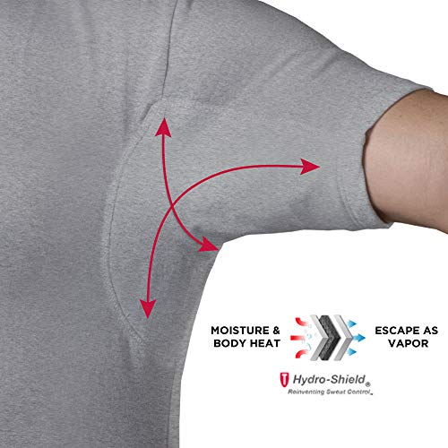 Sweatproof Undershirt for Men w/ Underarm Sweat Pads (Original Fit, Deep V-Neck)