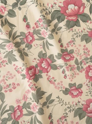 Image of Mafatlal 144 TC Fern Single Bed Bedsheet 90 x 60 Inch | Soft Comfortable Printed Bed Cover | 1 Bedsheet with Pillow Cover | Easy Wash Home Bedding|Coral Red