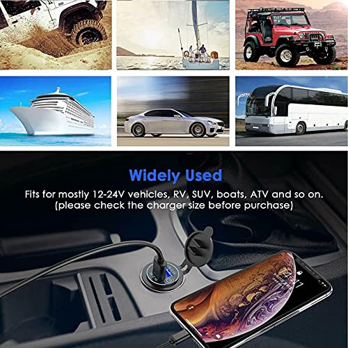 Części samochodowe Podwójny USB. Automatyczne części zamienne Części wewnętrzne 1 2V-24 V. Zapalniczka samochodowa Mobile Telefon samochodowy Ładowarka samochodowa Absed (Color Name : Green)