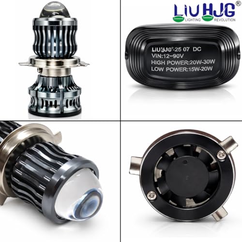 Image of LIU HJG High Bright LED H4 Headlight Bulb Waterproof & Dustproof 50W 12V DC Power Yellow White & Flashing Light Reflection High /Low Beam Universal fit for All Bikes & Cars Model (Pack of 1)