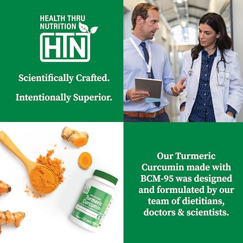 Image of Health Thru Nutrition Turmeric Curcumin Complex 500mg | as BCM-95 Curcugreen Clinically Studied | Vegan Certified | (Non-GMO and Hypoallergenic (Pack of 30)