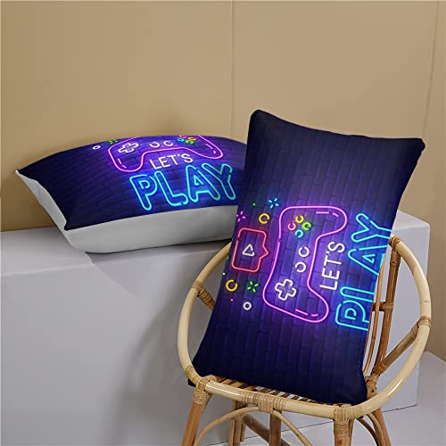 Milanket Gaming Comforter For Boys Twin Size, Gamer Gamepad Kids Bedding Comforter Sets For Boys With 1 Comforter 2 Pillowcases, Abstract Neon Style, Geometry Brick Wall Video Game #TOP4