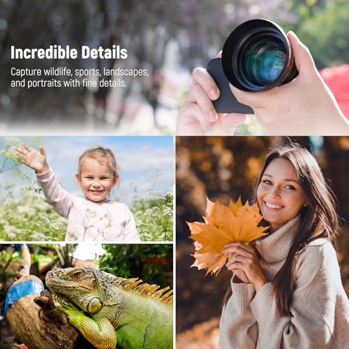 نيوير عدسة موبايل مقربة HD 85 ملم فقط للوحة خلفية ملولبة 17 ملم، تكبير 2.5X متوافقة مع حافظة جوال سمول ريج لجوال ايفون وسامسونج مع محول عدسة 17 ملم وغطاء عدسة LS-59