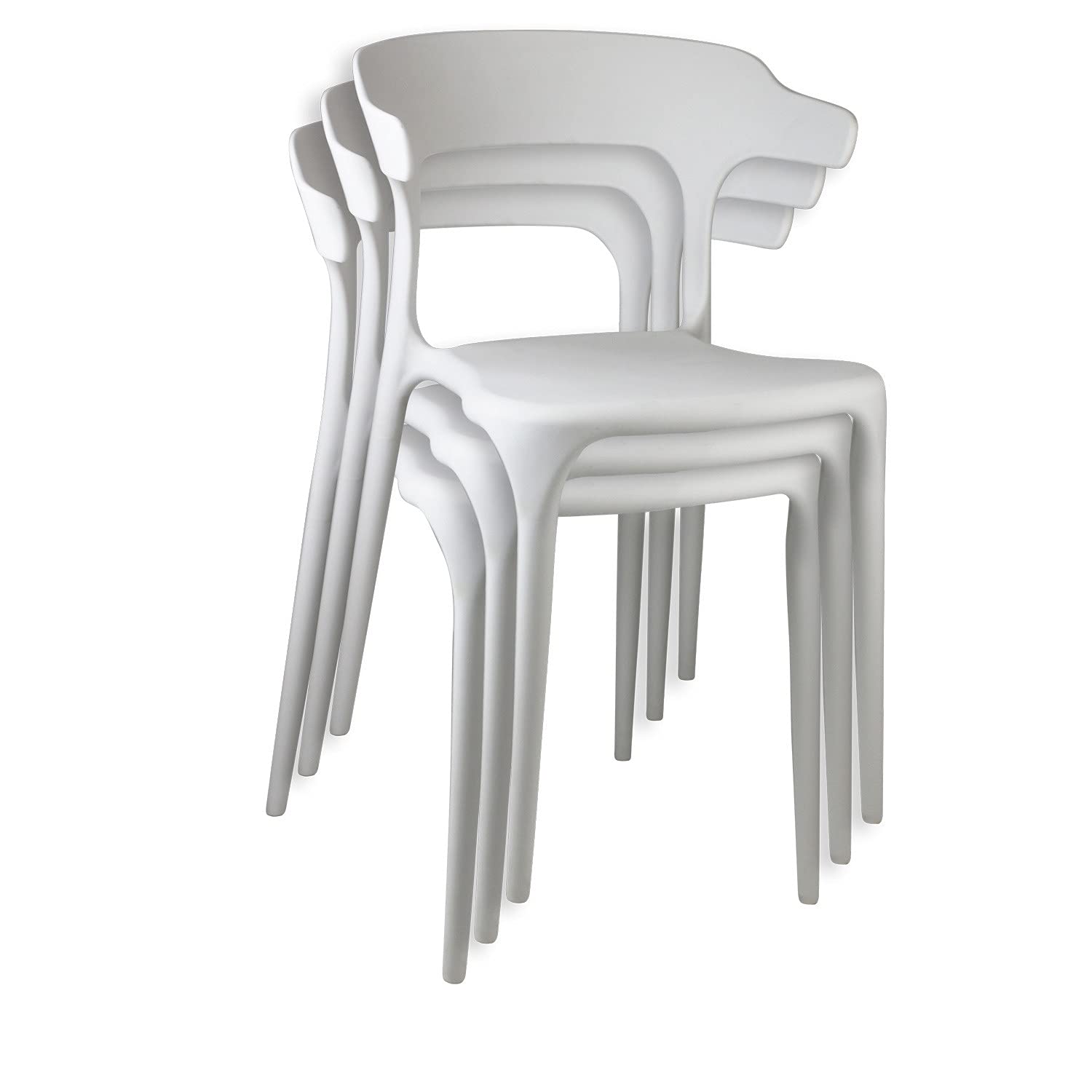 THINIA HOME Pack 4 Sillas de Exterior Apilables Madonna 74,3x47x47cm