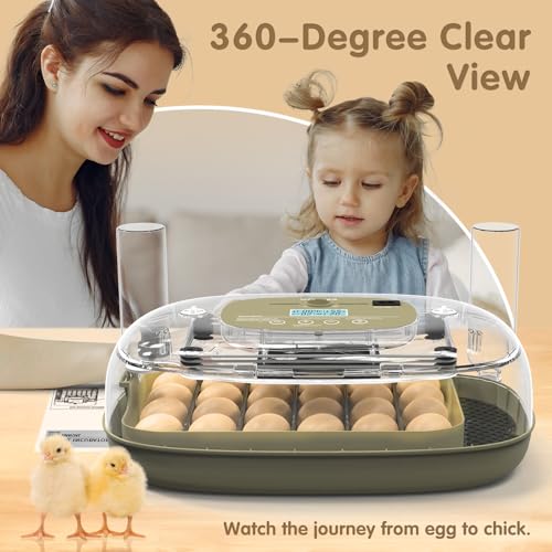 Incubators for Hatching Eggs Egg Incubator 24 Eggs Chicken 360° Egg Candler Viewing for Chicken, Ducks, Goose, Pigeon, Quail by WONEGG - Image 6