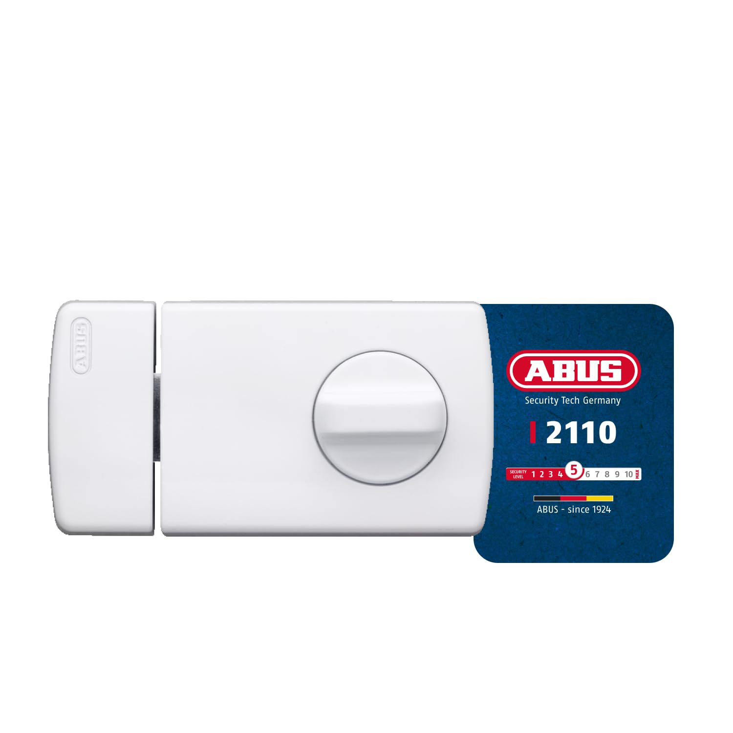 ABUS Tür-Zusatzschloss 2110 mit Drehknauf, weiß, 56032