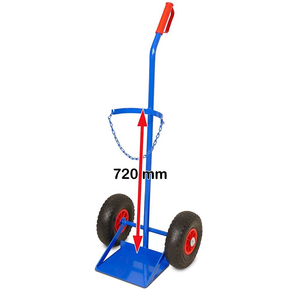 BRB Stahlflaschenkarre für 1 Flasche, Tragkraft 100 kg, für Gasflaschen mit 140-210 mm Durchmesser
