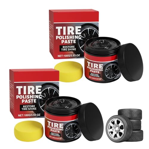 Lagwry Tire Refurbish Wax Instant Gloss 2026 New Car Tire Shine with Sponge Tire Polishing Paste for Cars Trucks Motorcycles RVs & More (1PCS)