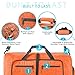 Vomgomfom 115L Foldable Travel Duffle Bag, Lightweight Checked Luggage with Shoe Compartment, Water-Resistant Weekender Overnight Bag for Men & Women, Orange